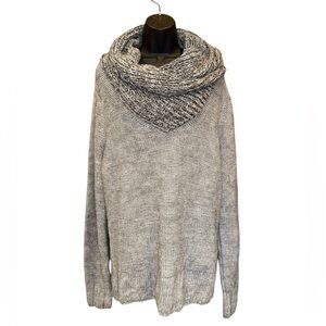 Autark Label Gray Cowl Neck Winter Sweater Polyester, Viscose, Wool, Alpaca